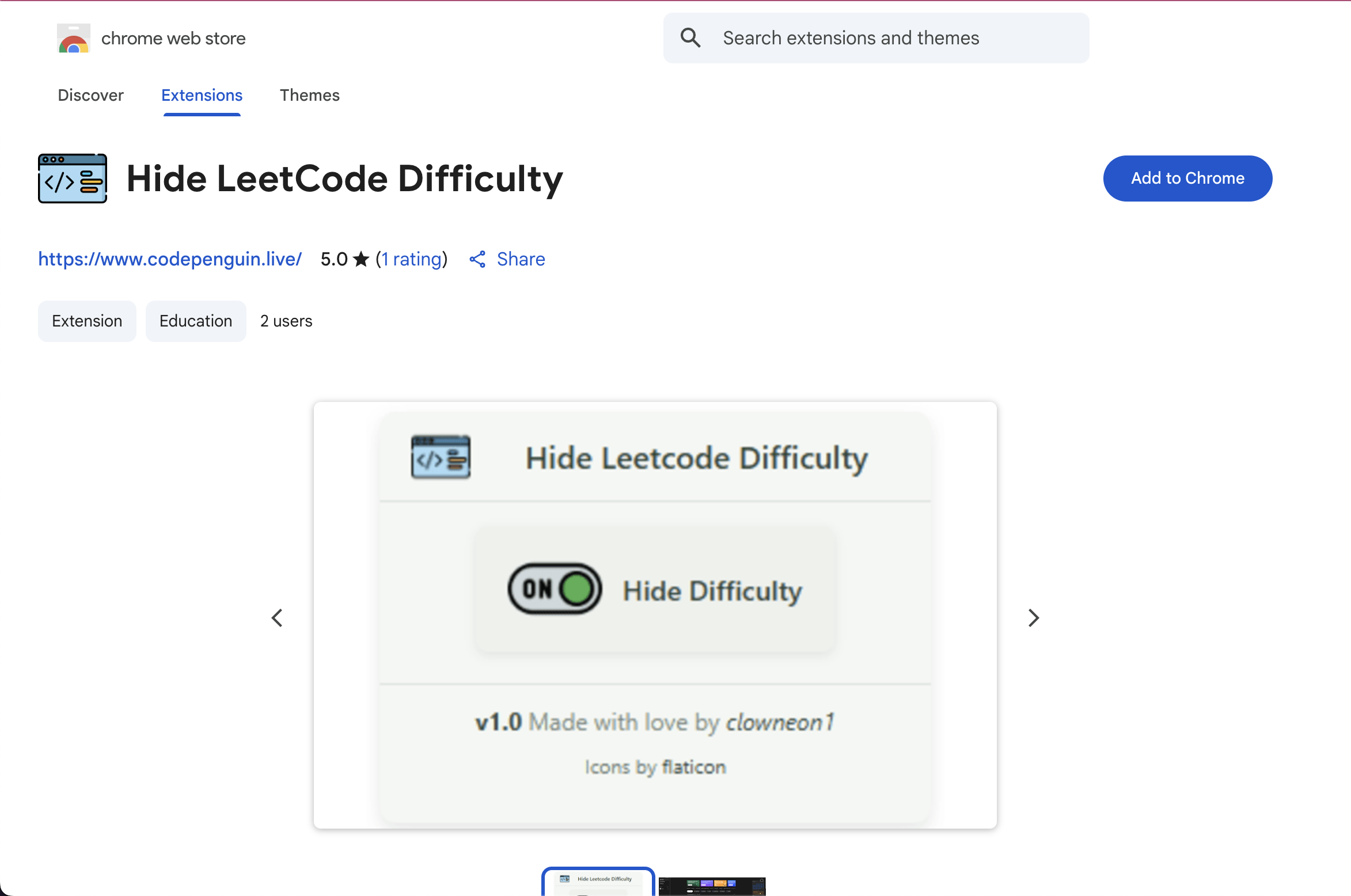 Hide LeetCode Difficulty